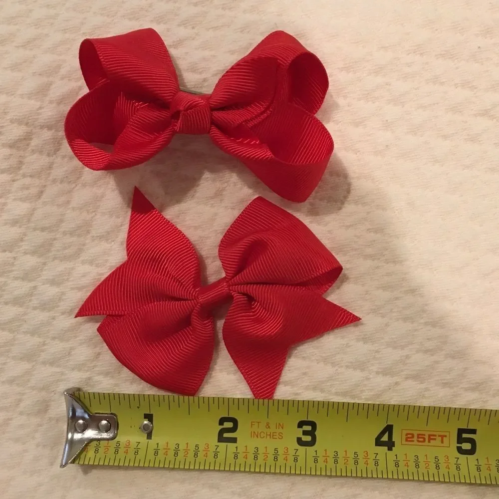 20 Rainbow Color 3.5 inch Grosgrain Hair Bows With Alligator Clip